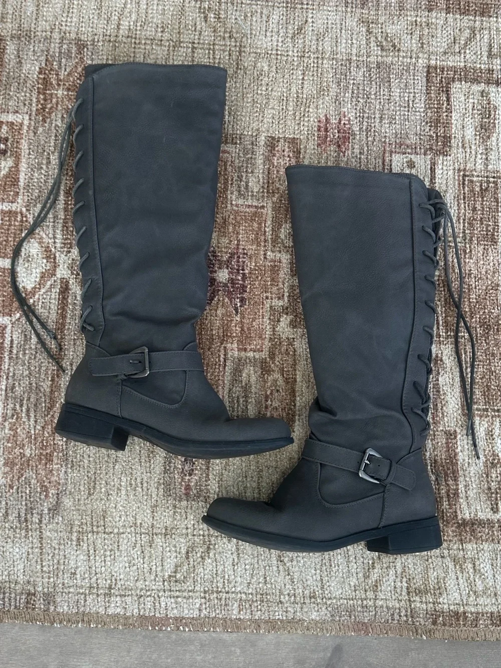 XOXO Women’s Tall Riding Boots Gray Mykie A Boots Size 6M